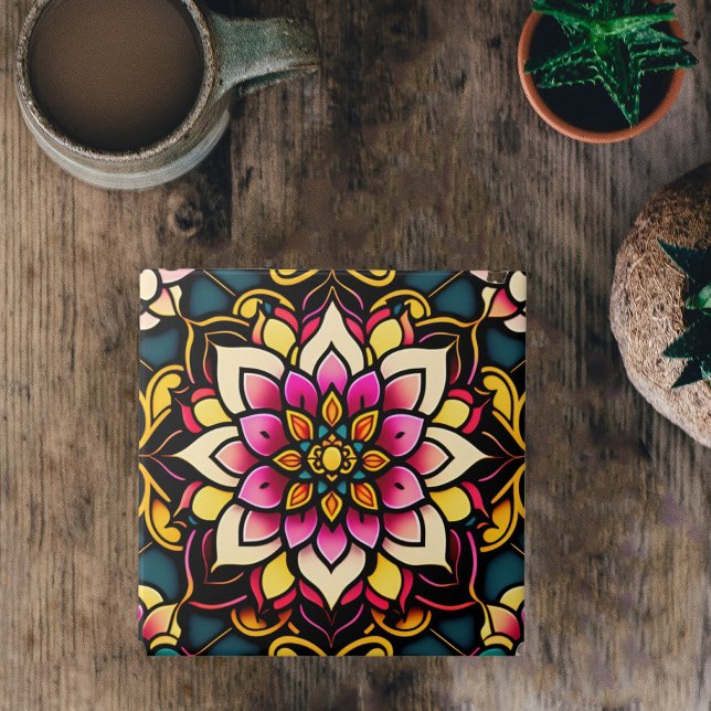 Carreau Illustration florale rose (Créateur téléchargé)
