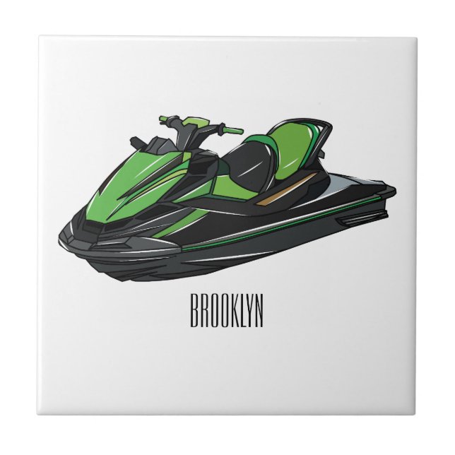 Carreau Illustration Jet ski (Devant)