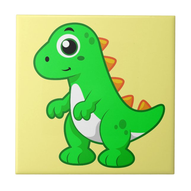 Carreau Illustration Mignonne Du Tyrannosaurus Rex. (Devant)