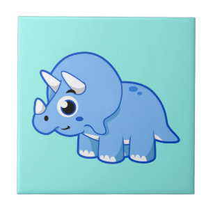 Carreau Illustration Mignonne D'Un Dinosaure Tricératops.