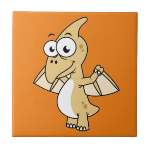 Carreau Illustration Mignonne D'Un Pterodactyl. 2