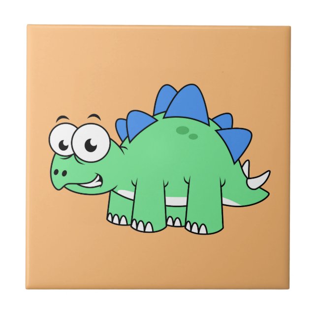 Carreau Illustration Mignonne D'Un Stegosaurus. 2 (Devant)