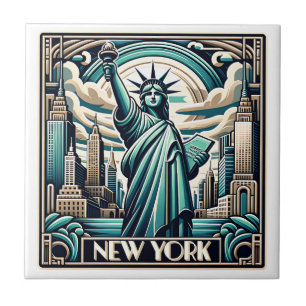 Carreau Illustration New York style Art déco