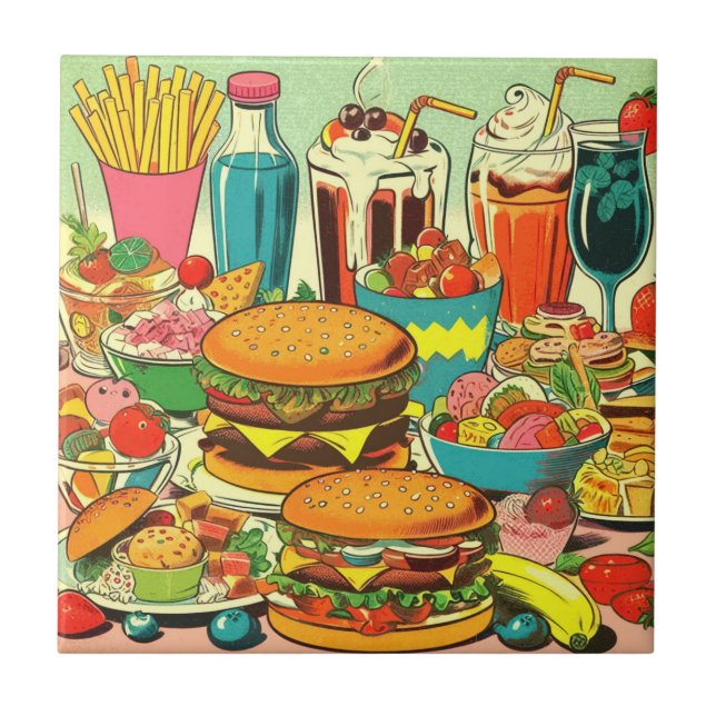 Carreau Illustration Retro Food Comic (Devant)
