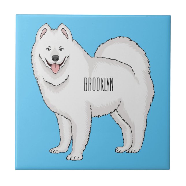 Carreau Illustration Samoyed dog (Devant)