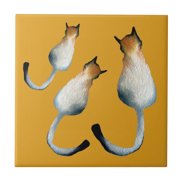 Carreau Illustration Tabby noir et brun (Devant)