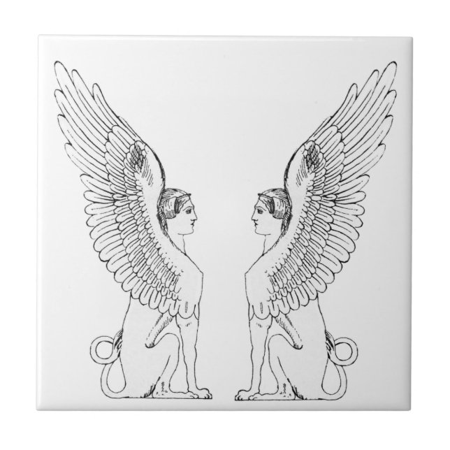 Carreau Illustration vintage de sphinx (Devant)
