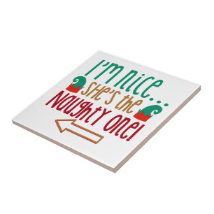 Carreau Im Nice Shes Naughty Elf Casquette