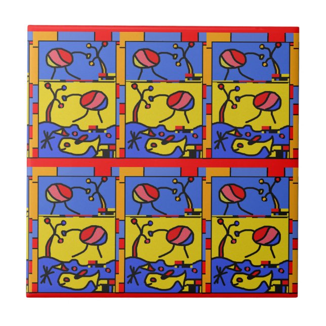 Carreau Image avec art moderne poisson (Devant)