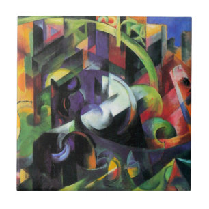 Carreau Image avec du bétail par Franz Marc, Art Vintage