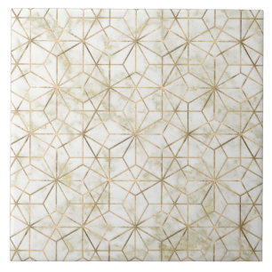 Carreau Image de la fleur d'étoile géométrique en or moder