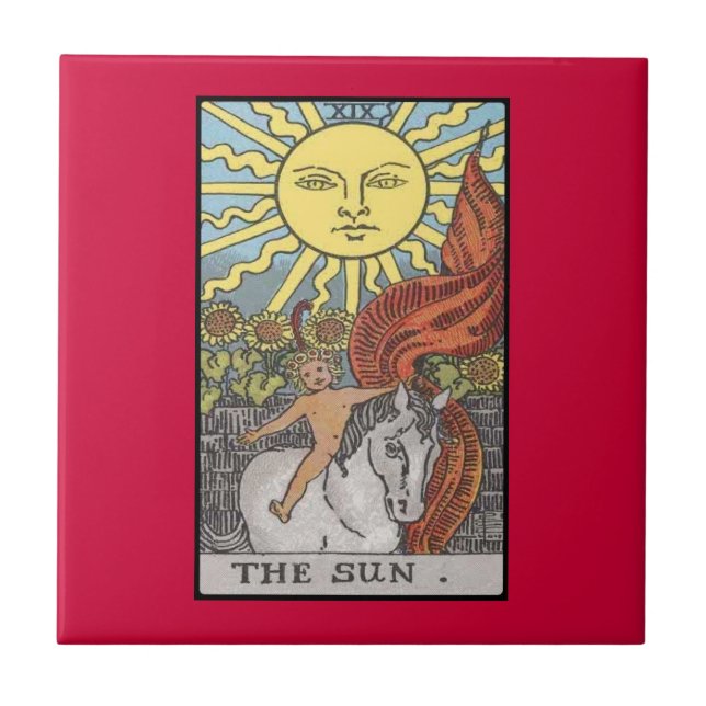 Carreau Image de tarot de carte de The Sun (Devant)
