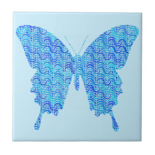Carreau Image papillon, motif abstrait, nuances de bleu