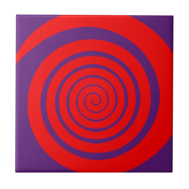 Carreau image spirale hypnotique rouge (Devant)