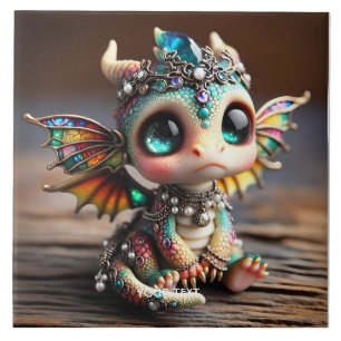 Carreau Imaginaire Bébé mignon Dragon Verre