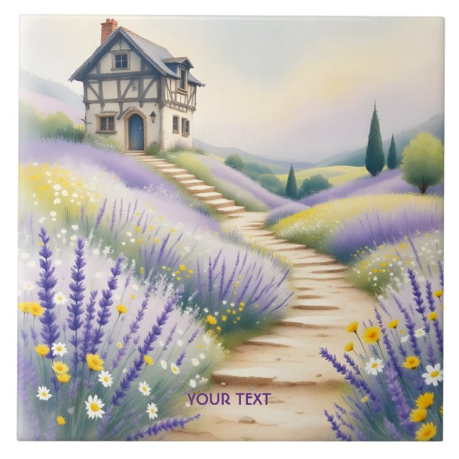 Carreau Imaginaire Cute Lavender House Fleurs (Devant)