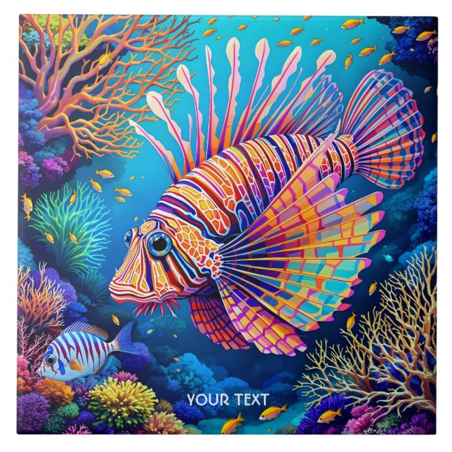 Carreau Imaginaire Cute Lionfish Coral Reef (Devant)