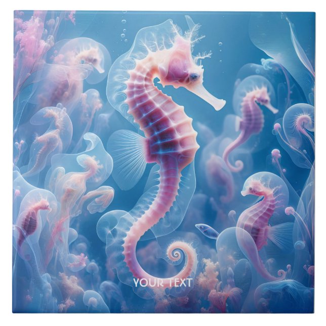 Carreau Imaginaire Cute Sea Seahorse Plantes (Devant)