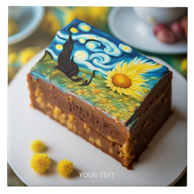 Carreau Imaginaire Cute Vivid Van Gogh Cake (Devant)