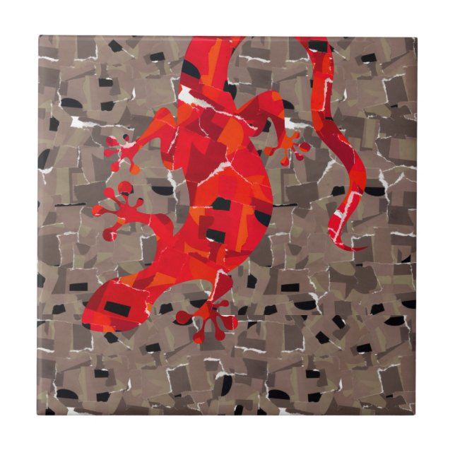 Carreau Imaginaire de lézard de mosaïque (Devant)