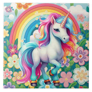Carreau imaginaire mignon fille licorne