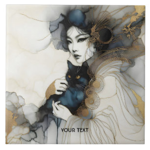 Carreau Imaginaire mignonne japonaise fille chat