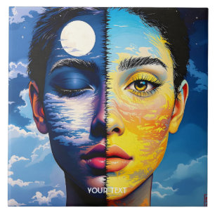 Carreau Imaginaire Mignonne Jour Nuit Visage