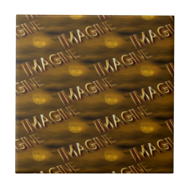 Carreau Imaginez l'Imaginaire Lune Inspirationnel (Devant)