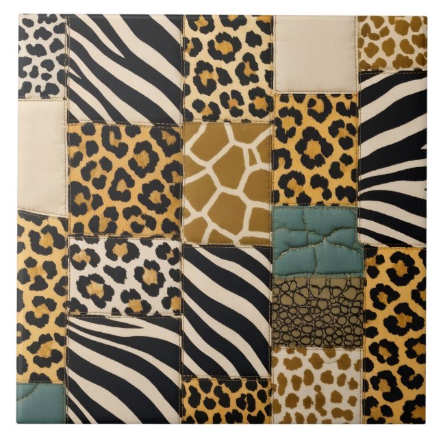 Carreau Impression animale patchwork (Devant)