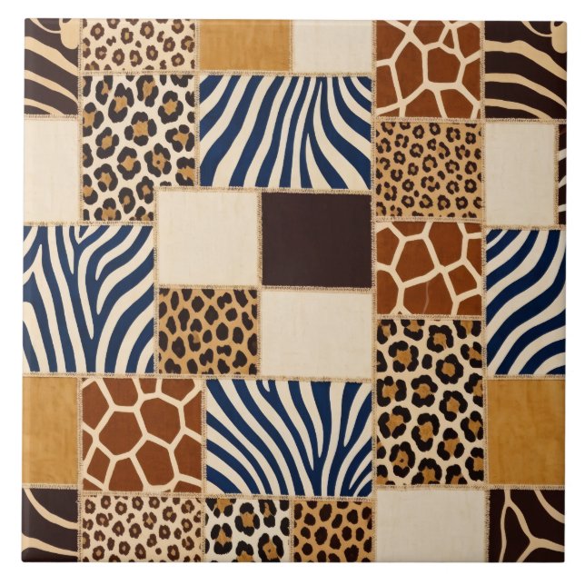 Carreau Impression animale patchwork (Devant)