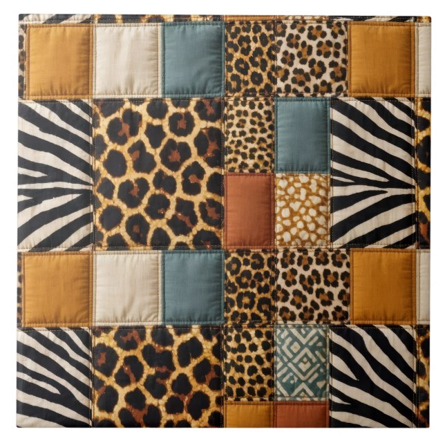 Carreau Impression animale patchwork (Devant)
