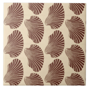 Carreau Impression, Brown et beige de la coquille de St Ja