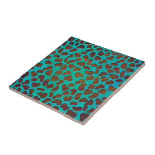 Carreau Impression Brown et Turquoise dalmate