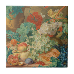Carreau Impression de fruits et fleurs vintage pour cuisin