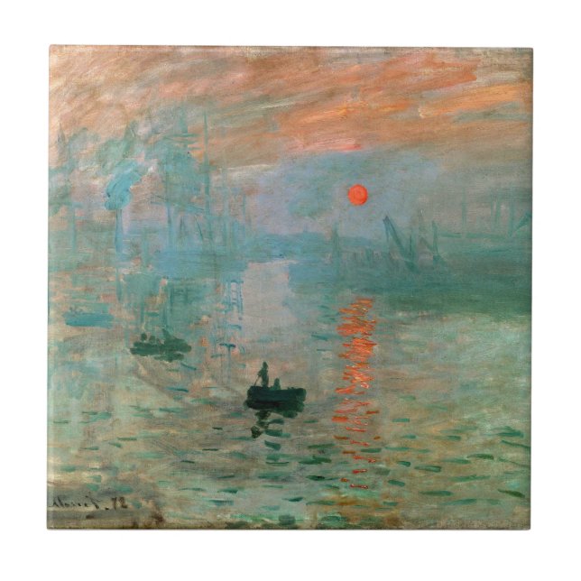 Carreau Impression, lever de soleil par Claude Monet (Devant)