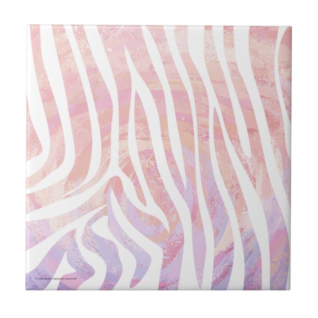 Carreau Impression rose et blanc Zebra (Devant)