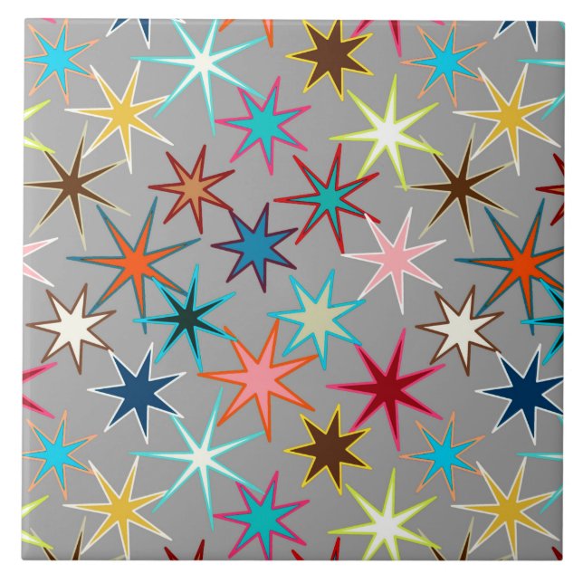 Carreau Impression Starburst moderne, couleurs de bijoux s (Devant)