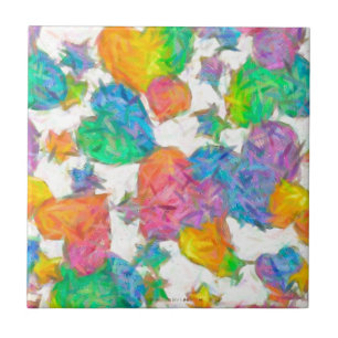 Carreau Impressionniste Pastel Valentine Hearts