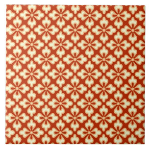Carreau imprimé kimono floral, mandarine orange