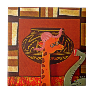 Carreau Imprimer Casquette Giraffe