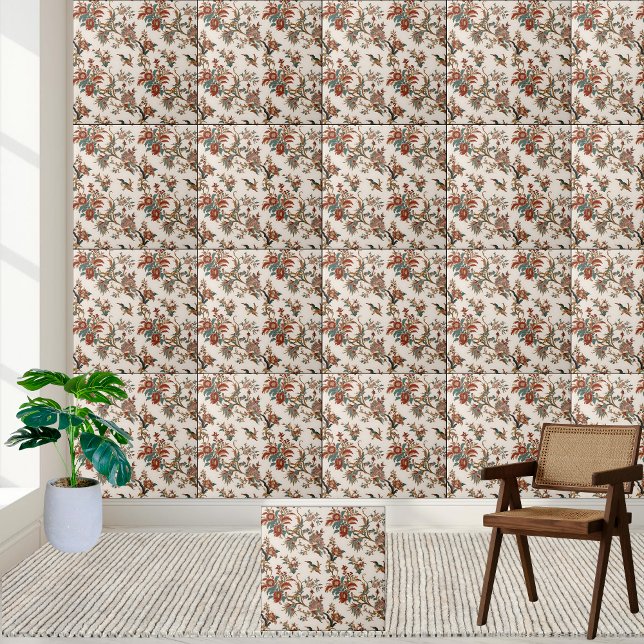 Carreau Imprimerie classique des XVIIIe et XIXe siècles Ch (Classic 18th and 19th-Century Prints Chinoiserie Ceramic Tile)