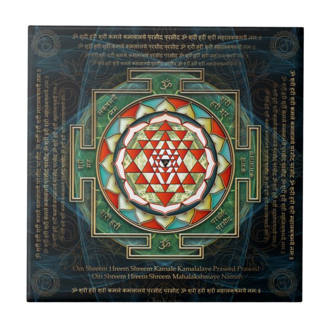 Carreau Incantation et Shri Yantra de Maha Lakshmi (Devant)