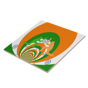 Carreau Inde Cricket Spirit : Design abstrait