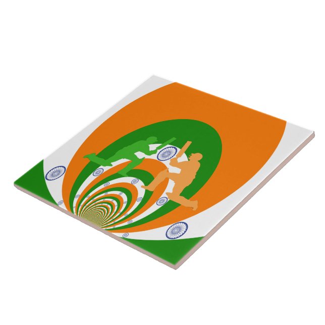 Carreau Inde Cricket Spirit : Design abstrait (Côté)