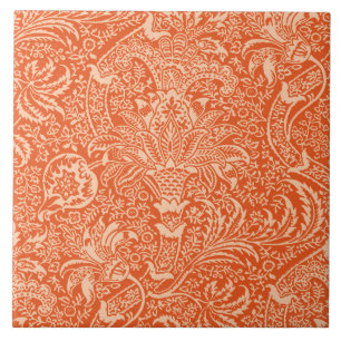 Carreau Indien de William Morris, orange de corail et