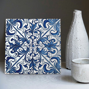 Carreau Indigo Azulejo Bleu Portugais Lisbonne C décoratif
