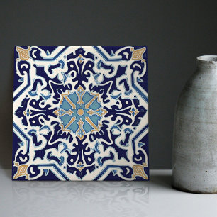 Carreau Indigo Azulejo Bleu Portugais Lisbonne C décoratif
