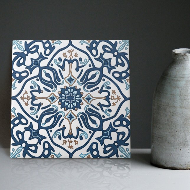 Carreau Indigo Azulejo Bleu Portugais Lisbonne C décoratif (Créateur téléchargé)