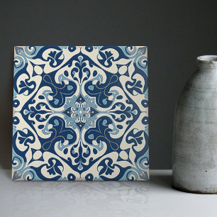 Carreau Indigo Azulejo Bleu Portugais Lisbonne Décor