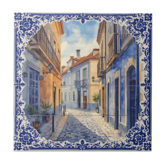 Carreau Indigo Azulejo Blue Portuguese Lisbon Talavera 